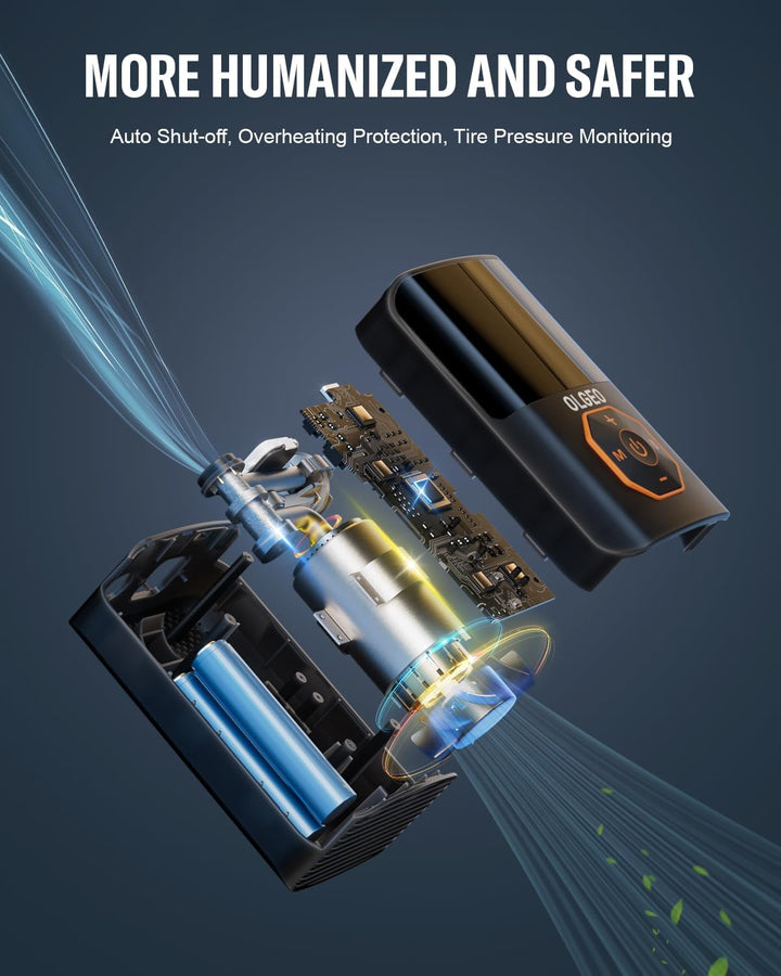 Hordozható Gumiabroncs Pumpa - 18000mAh Légkompresszor Autókhoz és Motorkerékpárokhoz