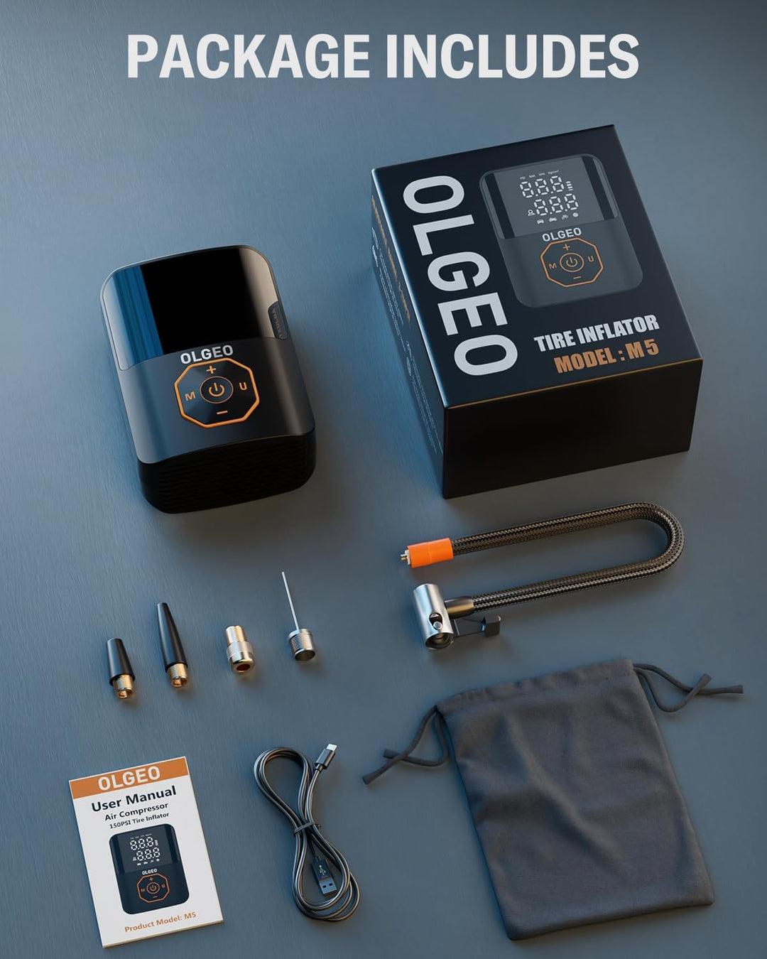 Hordozható Gumiabroncs Pumpa - 18000mAh Légkompresszor Autókhoz és Motorkerékpárokhoz