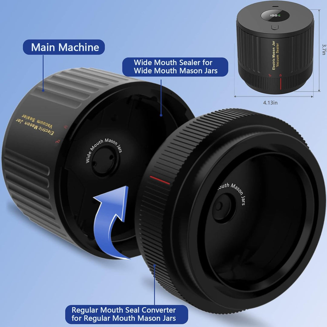 Elektromos Mason Jar Vákuum Záró Készlet - Őrizze Meg a Frissességet Gyorsan!