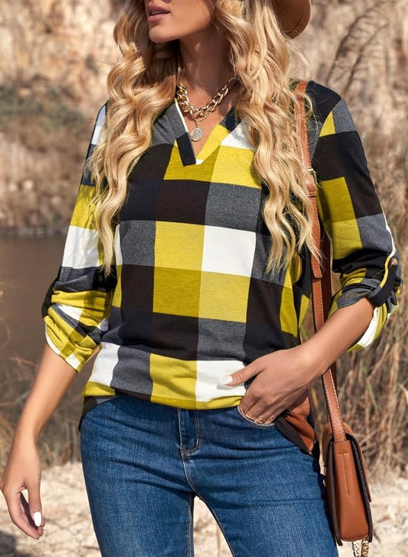 Stílusos, kasmír kockás női blúz - Lara