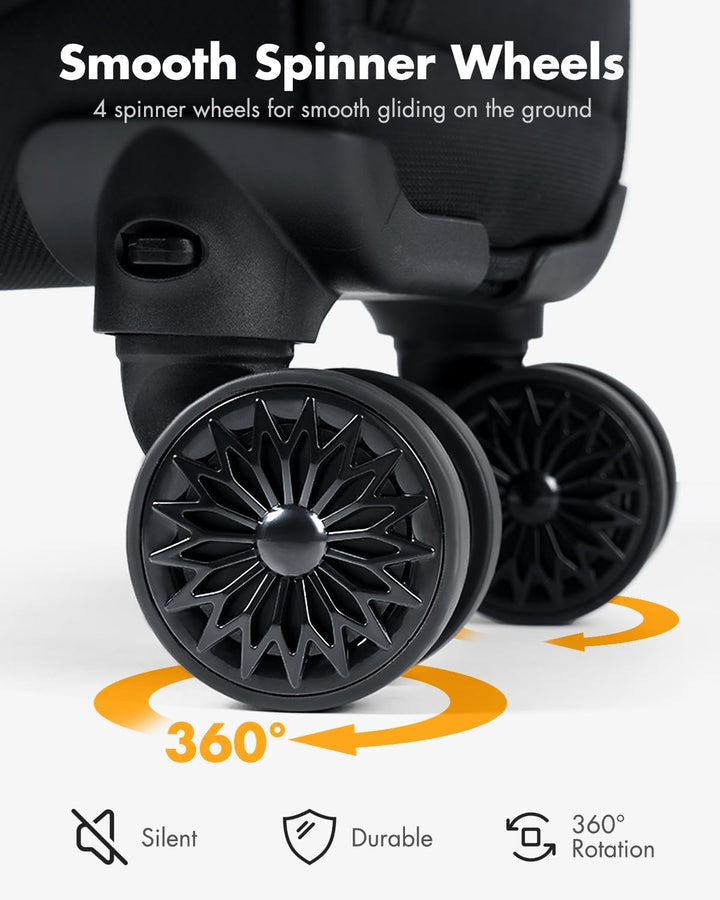 Légitársaság által jóváhagyott, az ülés alá beleférő kézi poggyász forgó kerekekkel és laptop zsebbel