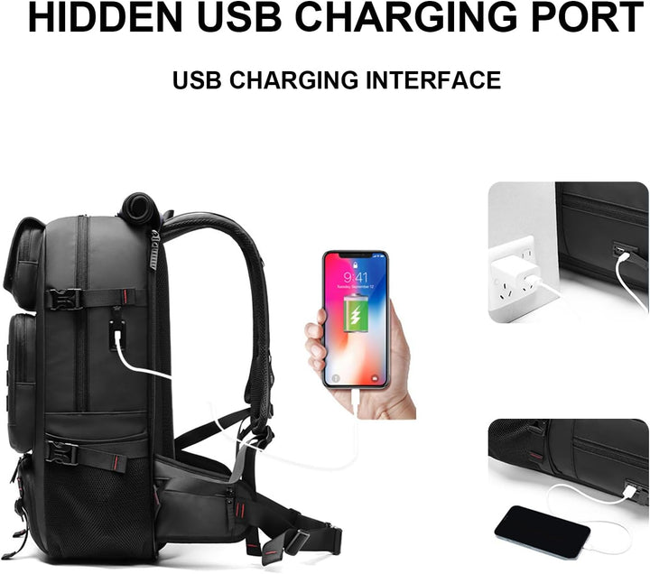50L Vízálló Utazó Hátizsák Cipőzsebbel és USB Porttal