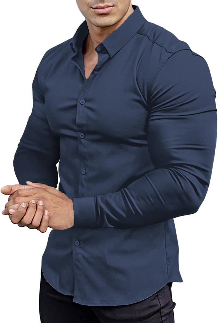 Gyűrődésmentes Slim Fit Ing Férfiaknak - David