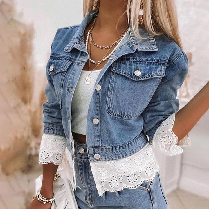 Kék Patchwork Farmerdzseki - Rowena