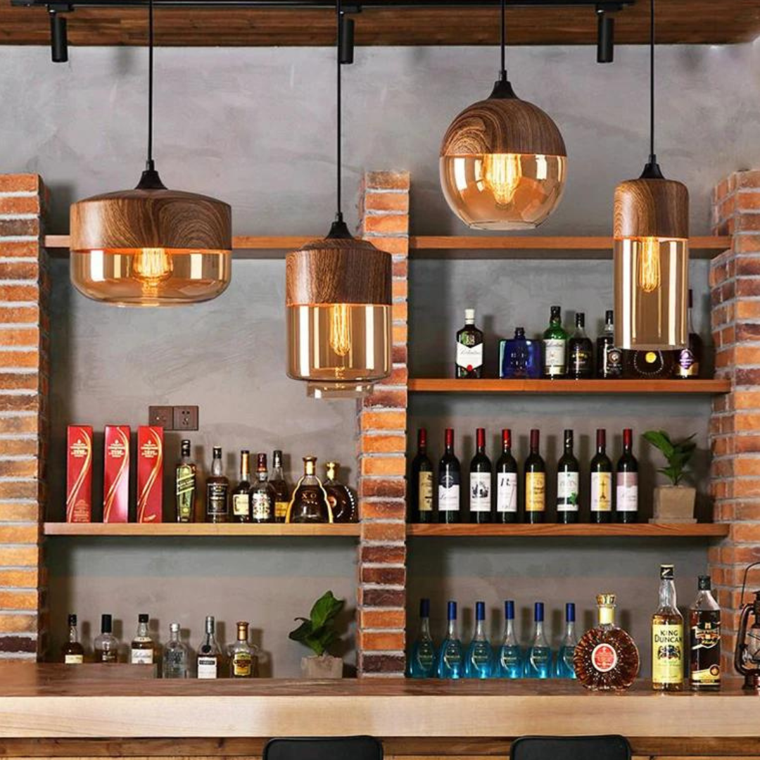 Stílusos skandináv fa mennyezeti lámpa - NordLuna