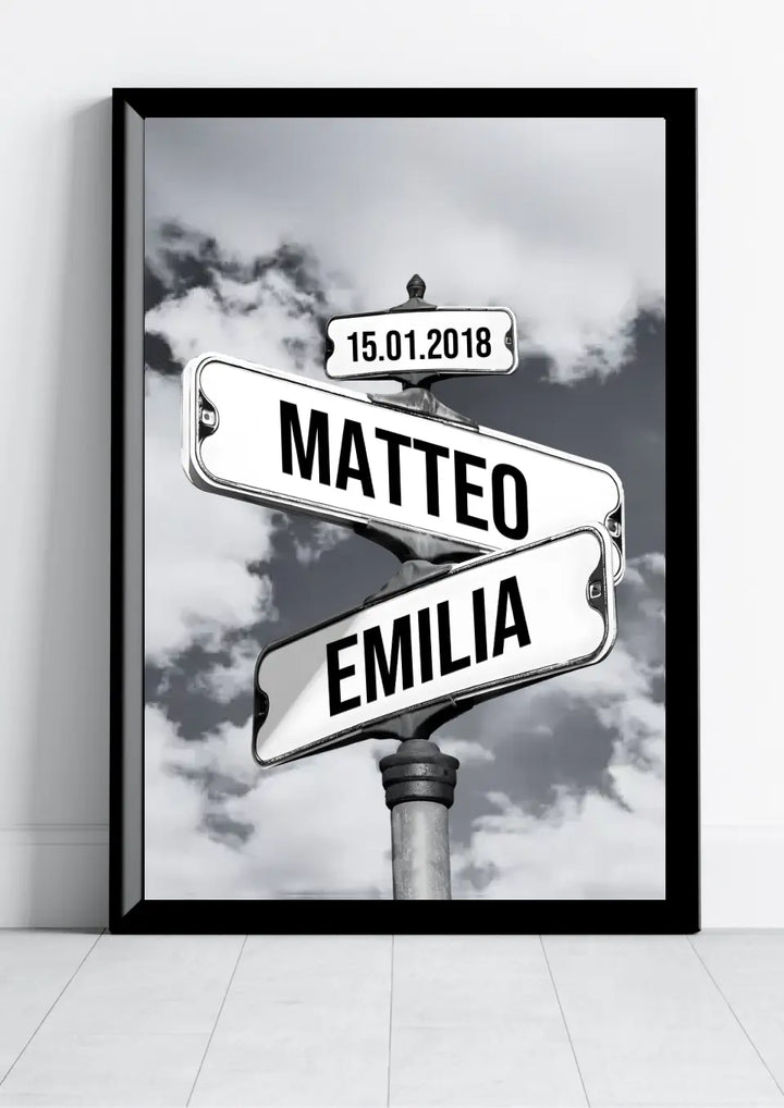 Utcai táblák poszter pároknak