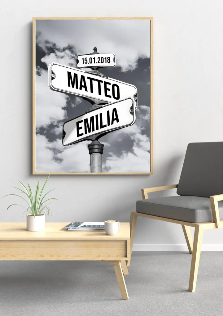 Utcai táblák poszter pároknak