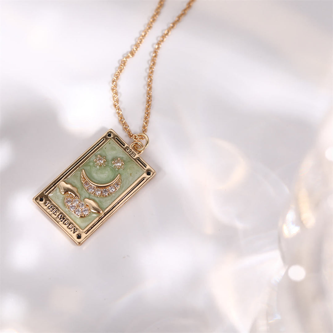 Zirkónia aranyozott tarot csepp függő nyaklánc - Amara