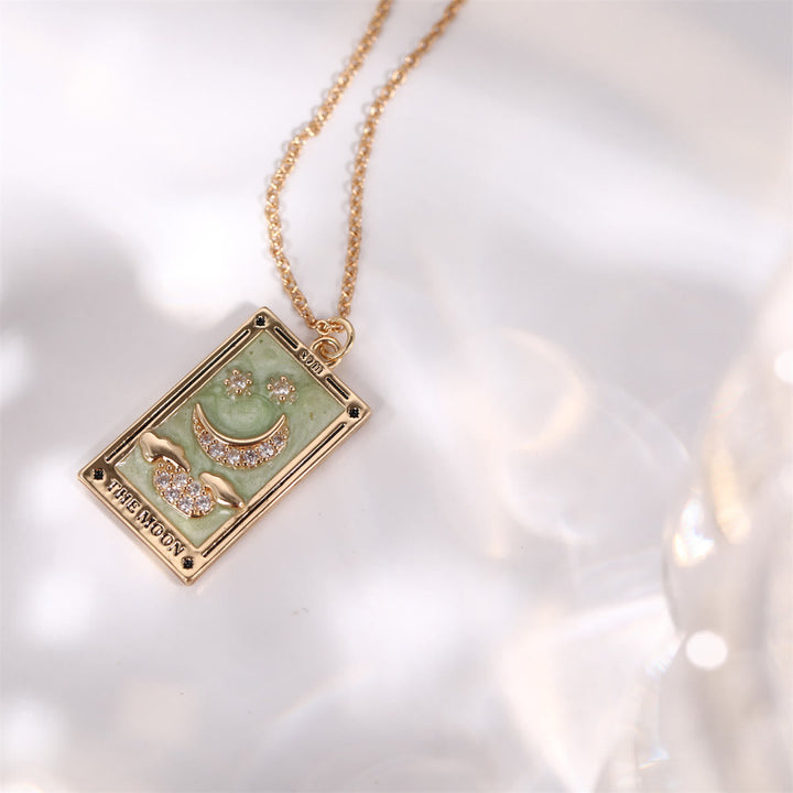 Zirkónia aranyozott tarot csepp függő nyaklánc - Amara