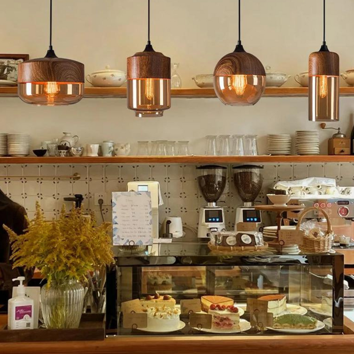 Stílusos skandináv fa mennyezeti lámpa - NordLuna