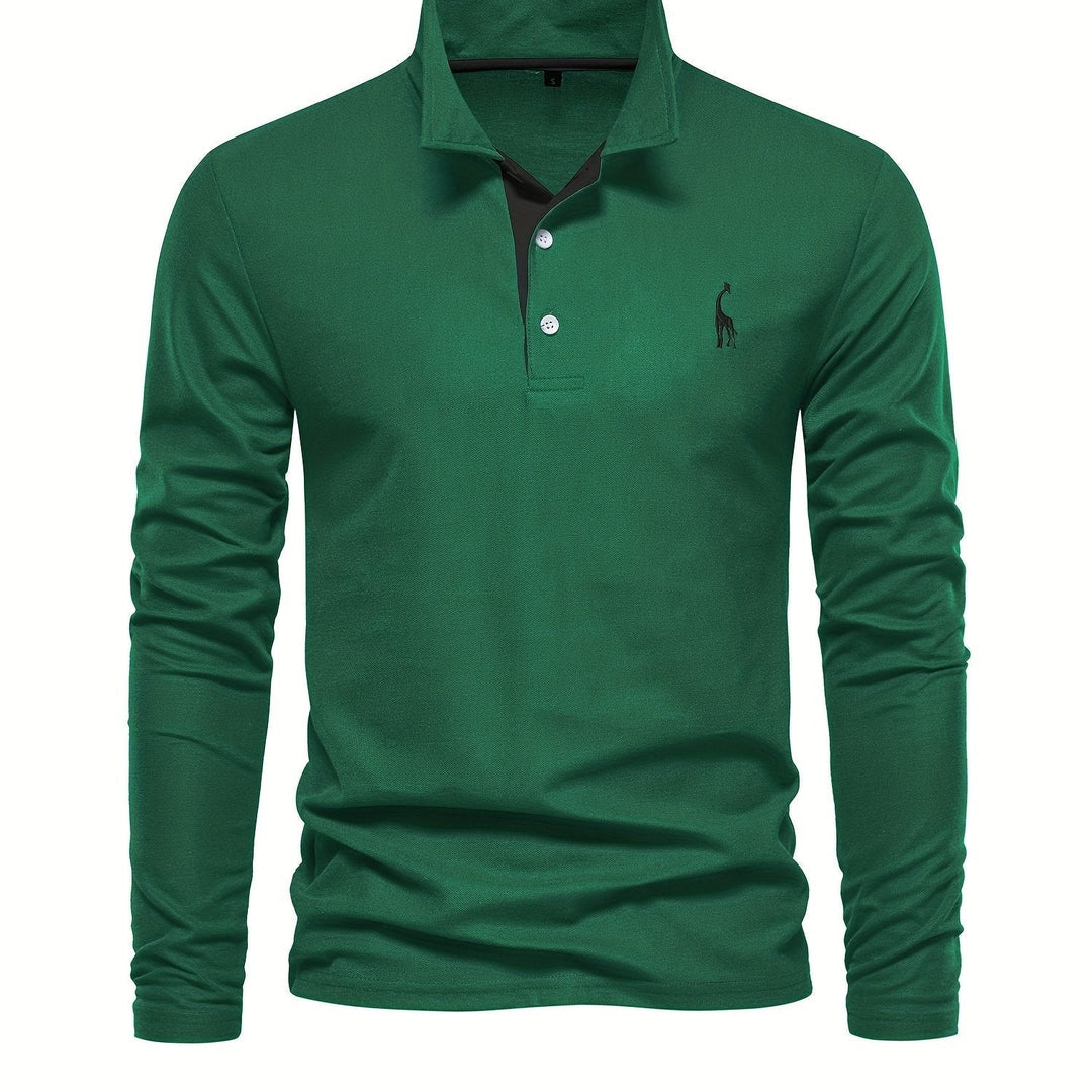 Kényelmes Férfi Polo Hosszú Ujjú