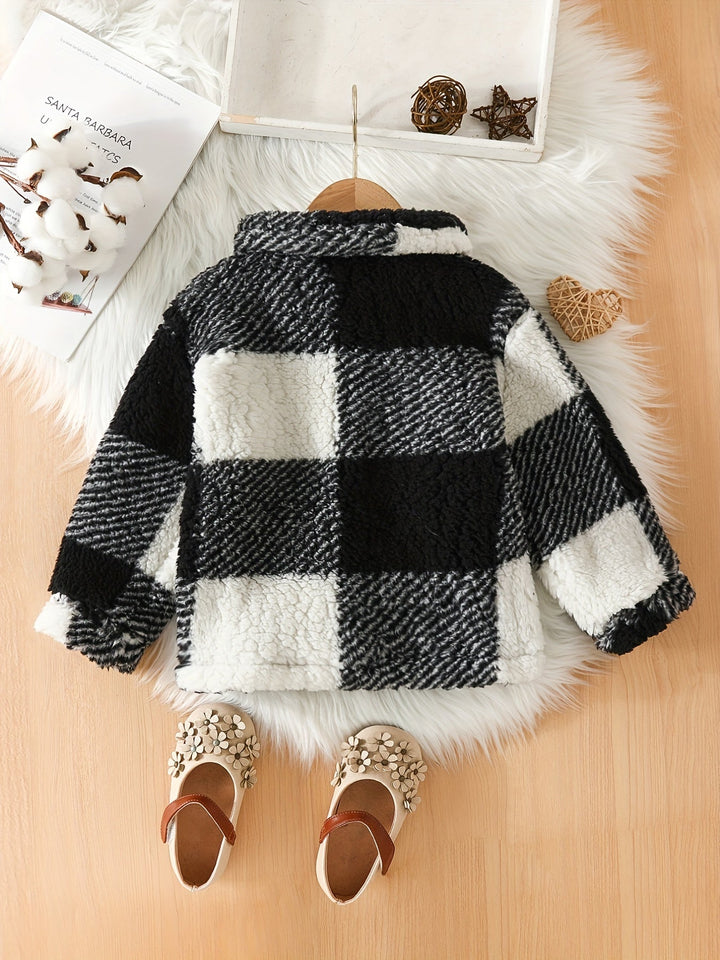 Rowie gyerekeknek készült puha, kockás plüssdzseki – ideális hűvös napokra