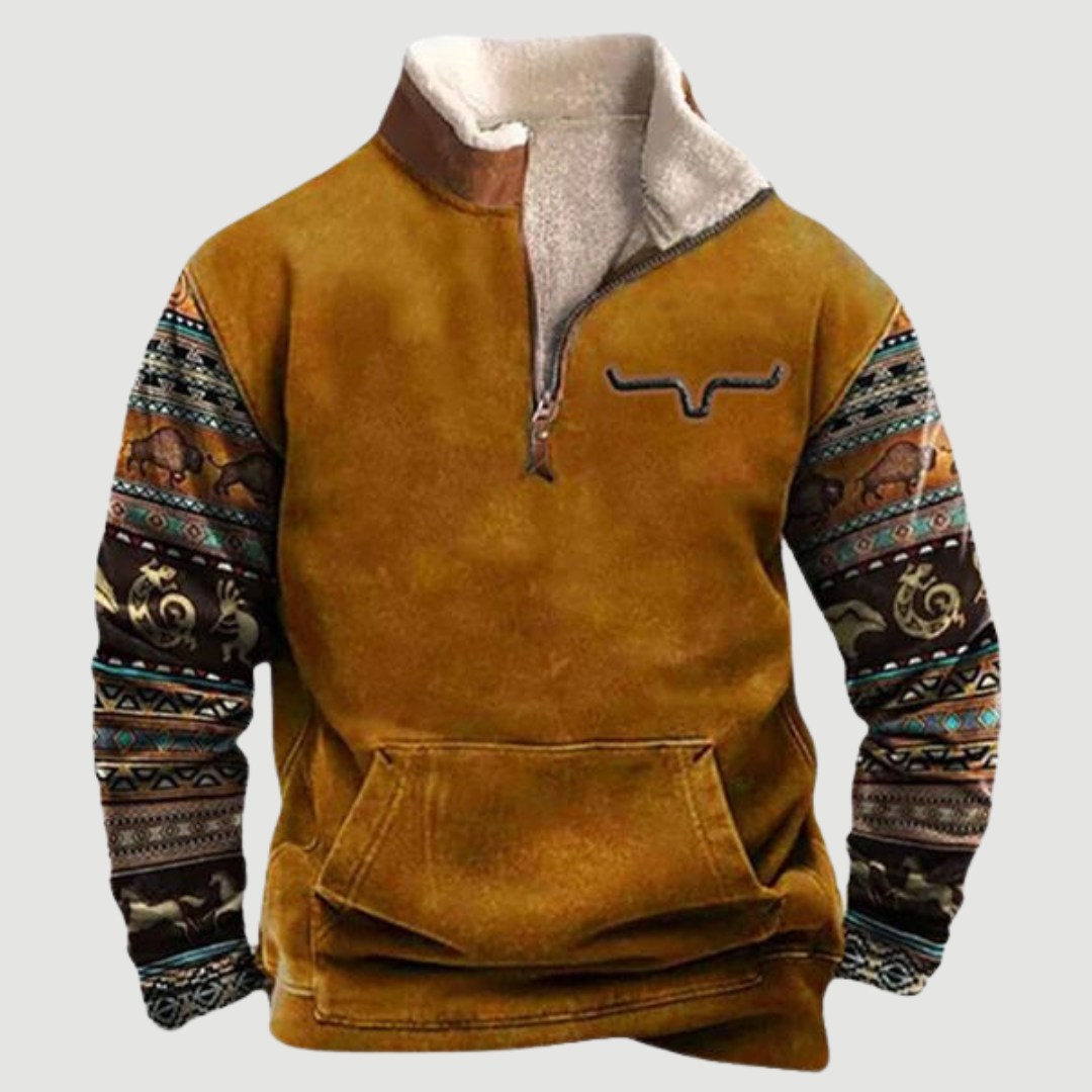 Vintage Fleece Téleni Pulóver Cipzárral Férfiaknak - Felix