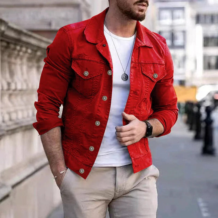 Férfi farmerszövet kabát slim-fit szabással – Milan