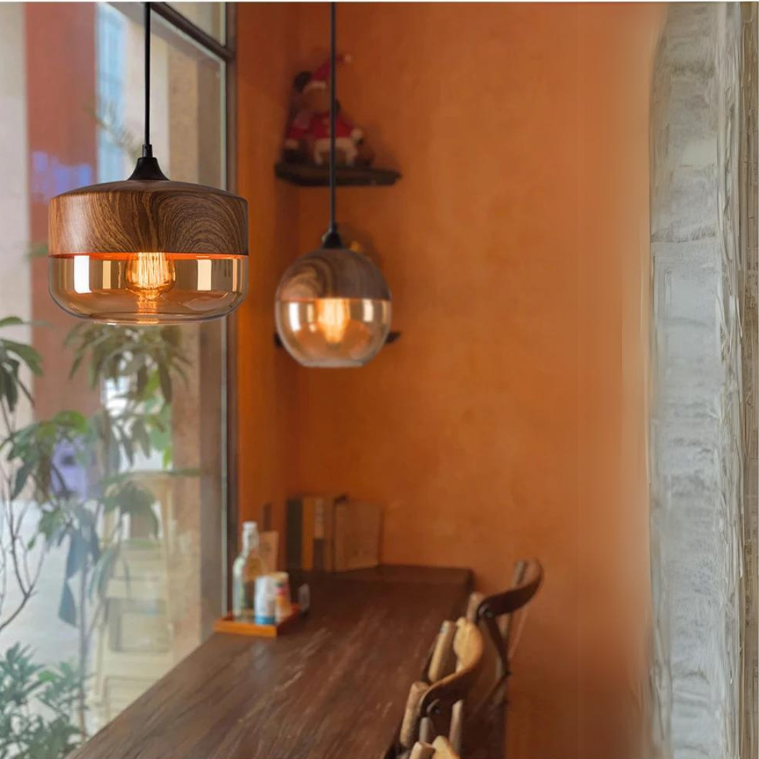 Stílusos skandináv fa mennyezeti lámpa - NordLuna