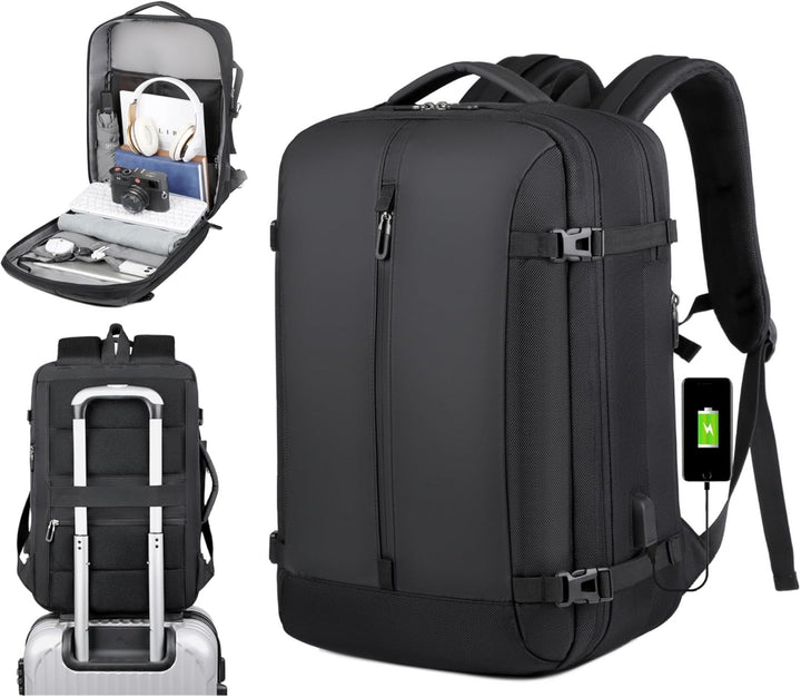 40L bővíthető vízálló utazó hátizsák USB porttal és 17” laptop tárolóval – AirVoyage (Vásárolj 1-et, 1 INGYEN promóció)