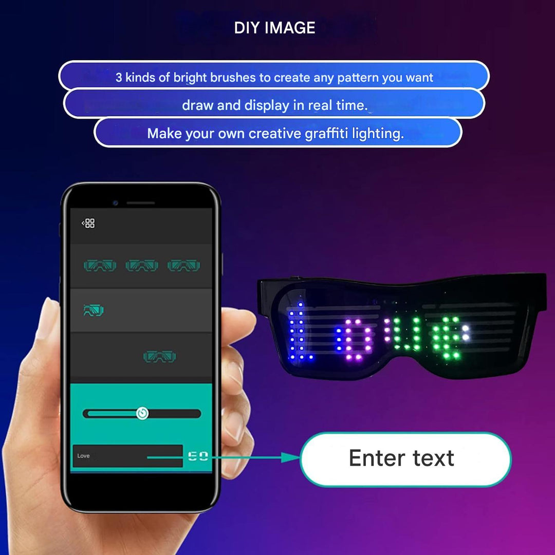 App-programozható LED ünnepi szemüveg - GlowBeat
