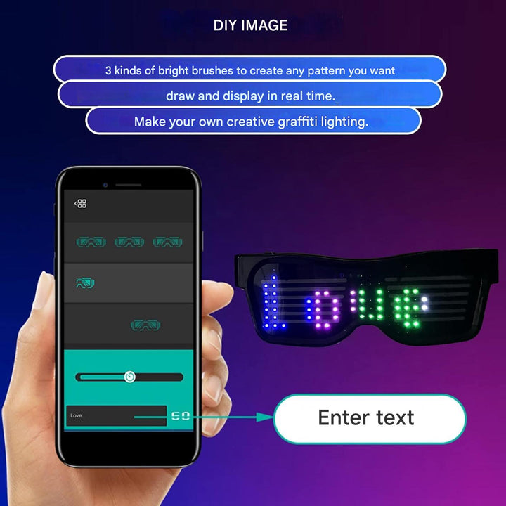 App-programozható LED ünnepi szemüveg - GlowBeat
