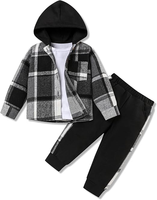 Stílusos 3 részes Tini öltözet Flanel ing