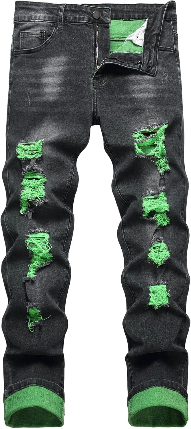 Férfi Slim-Fit Koptatott Farmer - Mick