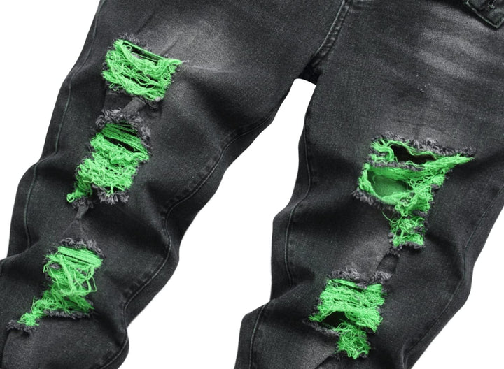 Férfi Slim-Fit Koptatott Farmer - Mick