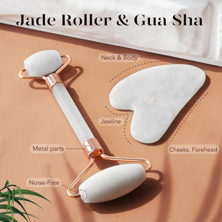 Instant Glow Gua Sha & Jade Roller Szett