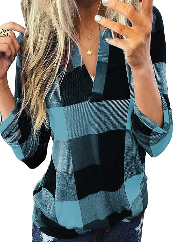 Stílusos, kasmír kockás női blúz - Lara