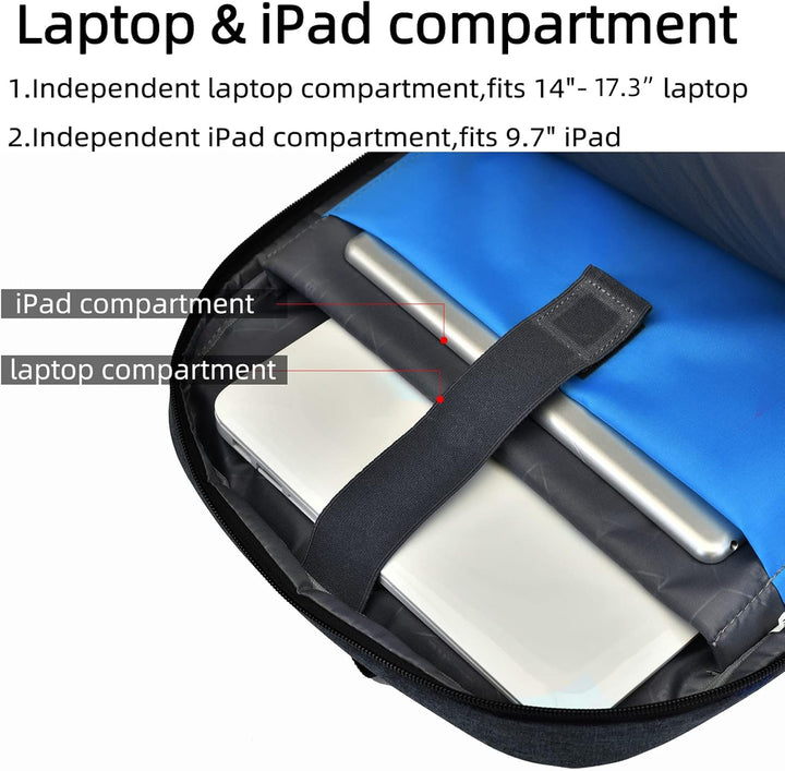 Vízálló utazó laptop hátizsák USB porttal és rendezett tárolással