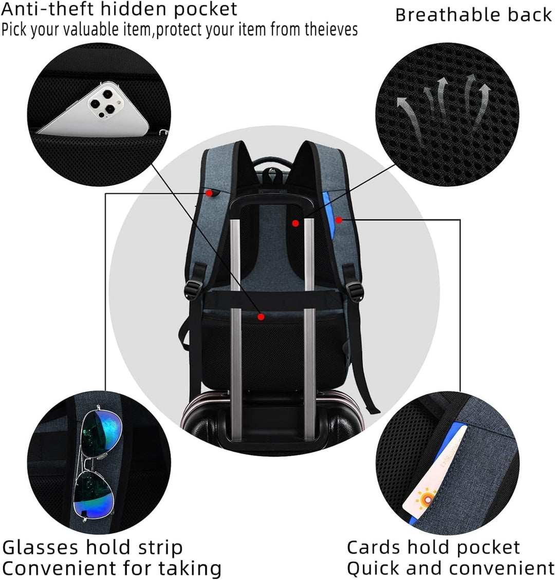 Vízálló utazós laptop hátizsák USB töltőporttal