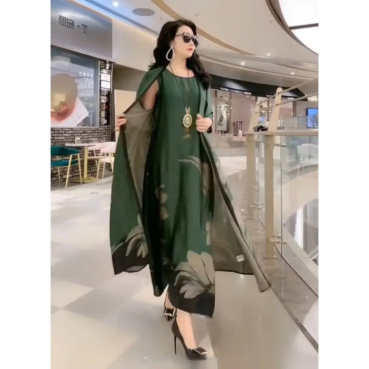 Női maxiruha egyenes szabással és hosszú ujjakkal – Yara