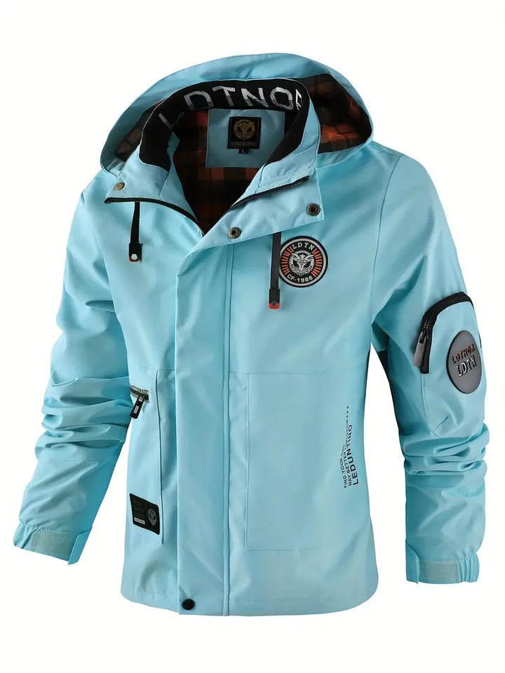 Könnyű férfi szabadtéri dzseki szél- és vízálló kapucnival – Torben