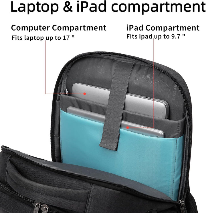 Vízálló utazó laptop hátizsák USB porttal és rendezett tárolással