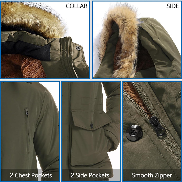 Téli kabát levehető kapucnival férfiaknak - Gabriel