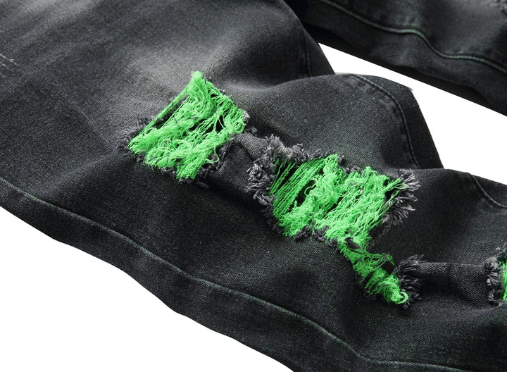 Férfi Slim-Fit Koptatott Farmer - Mick