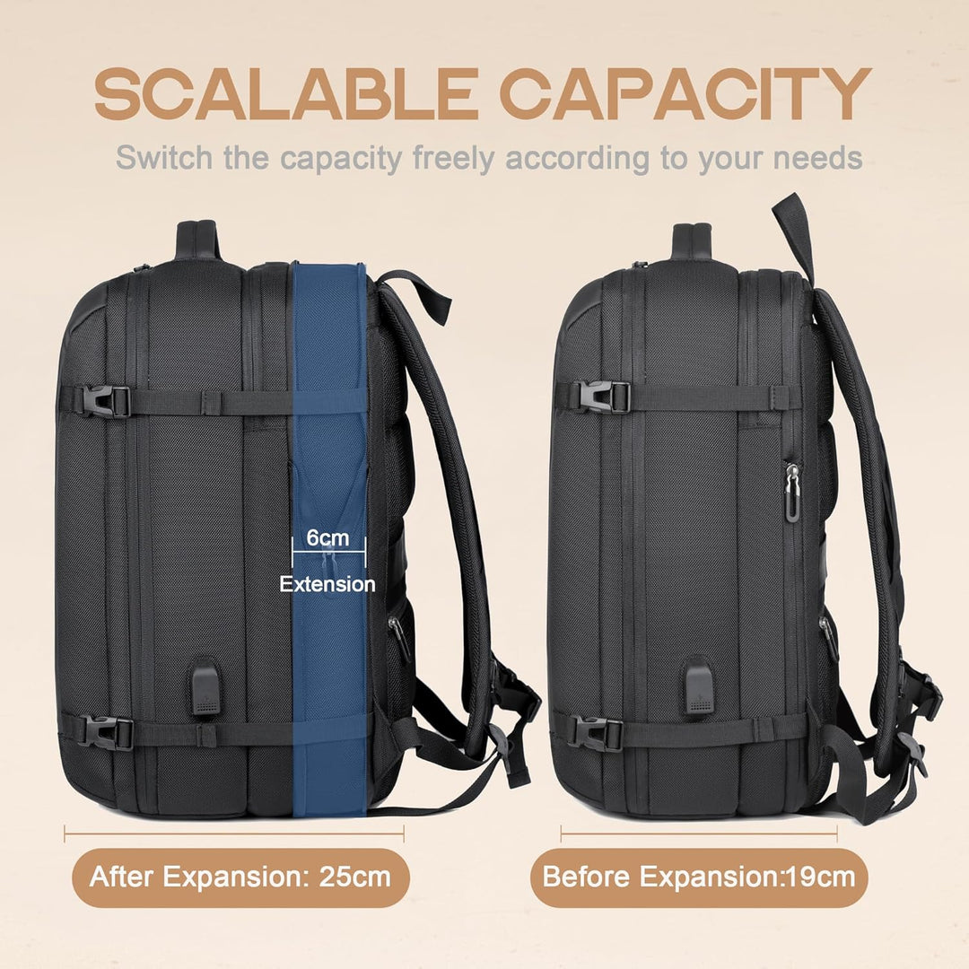 40L bővíthető vízálló utazó hátizsák USB porttal és 17” laptop tárolóval – AirVoyage (Vásárolj 1-et, 1 INGYEN promóció)