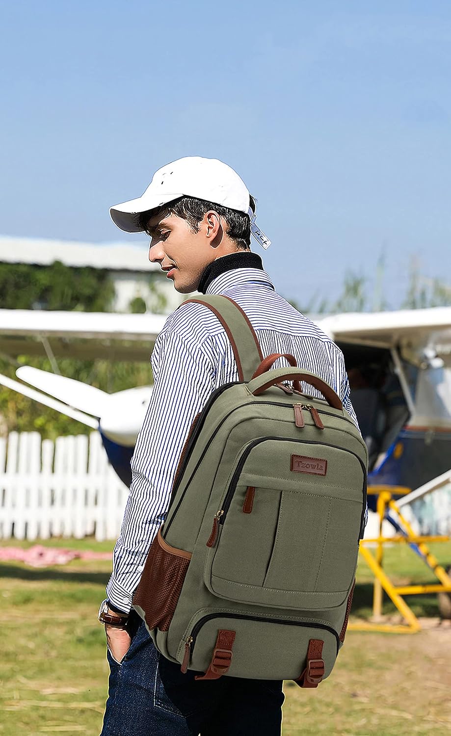 Lopásgátló vászon laptop és utazó hátizsák USB porttal – 17,3 hüvelykig illeszkedik