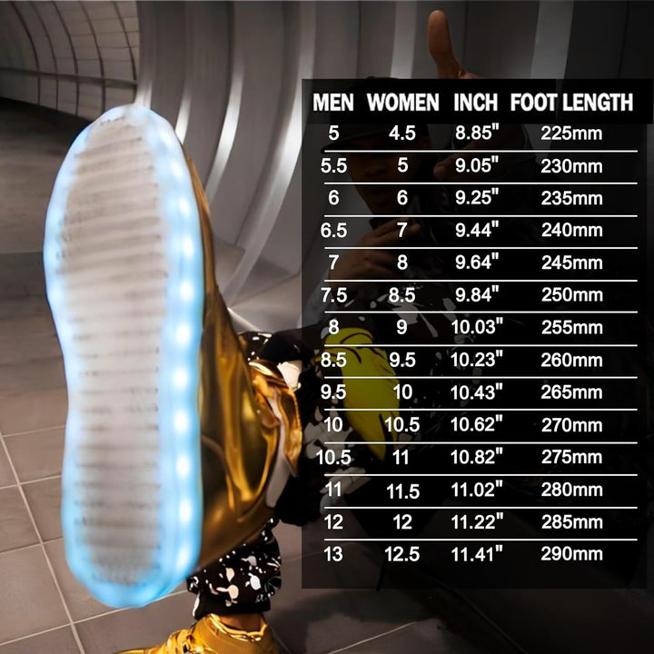 Divatos LED Tornacipők Újratölthető Világítással - LumaBoost