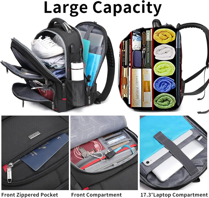 50L Vízálló Extra Nagy Utazó Laptop Hátizsák USB Porttal