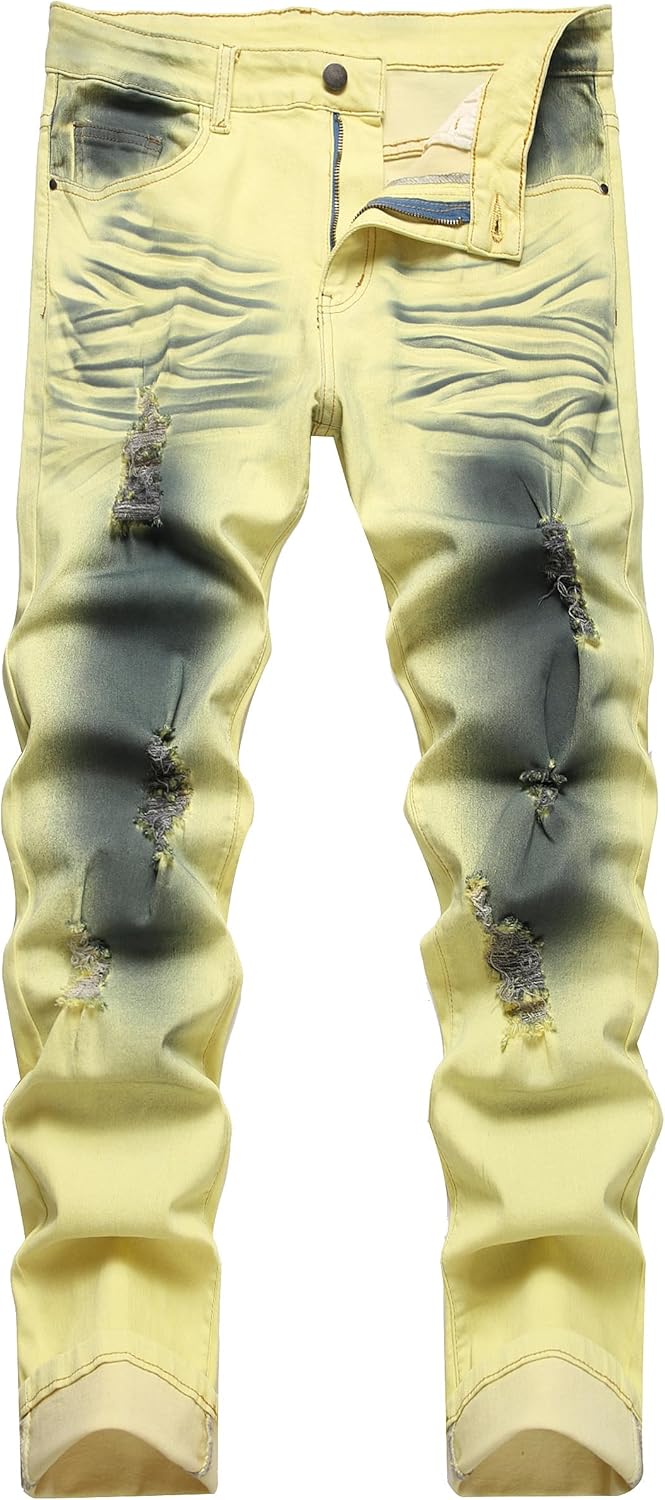 Férfi Slim-Fit Koptatott Farmer - Mick