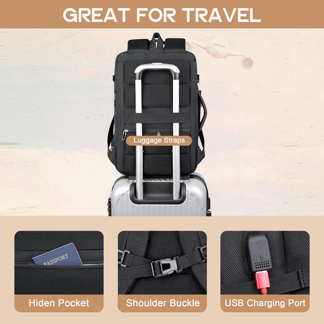 40L bővíthető vízálló utazó hátizsák USB porttal és 17” laptop tárolóval – AirVoyage (Vásárolj 1-et, 1 INGYEN promóció)
