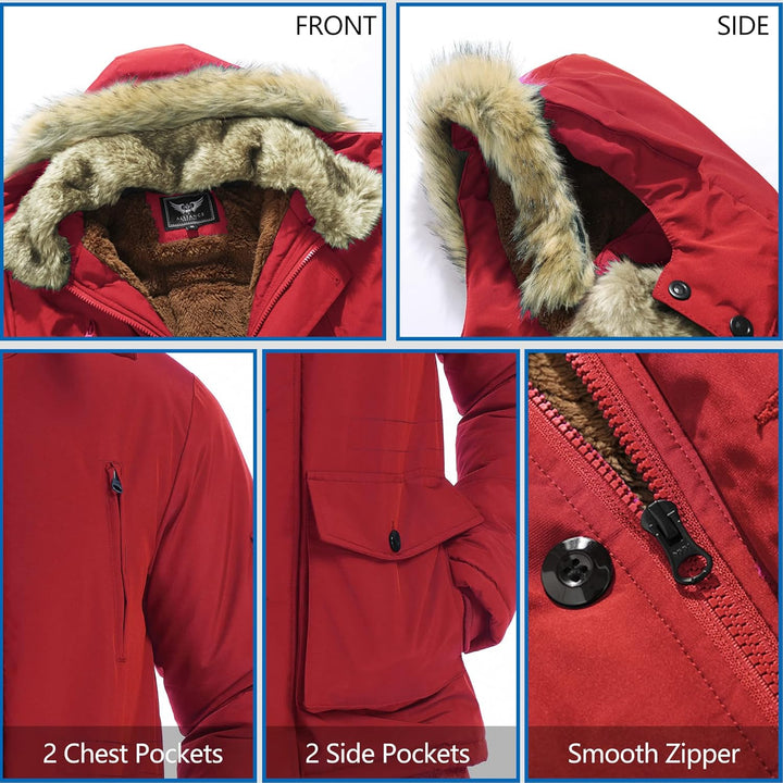 Téli kabát levehető kapucnival férfiaknak - Gabriel