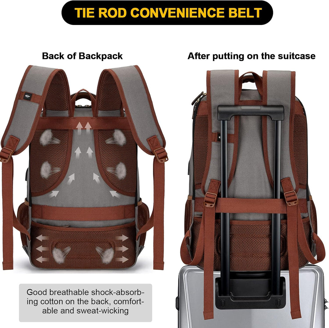 Lopásgátló vászon laptop és utazó hátizsák USB porttal – 17,3 hüvelykig illeszkedik