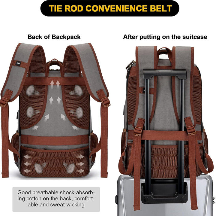 Lopásgátló vászon laptop és utazó hátizsák USB porttal – 17,3 hüvelykig illeszkedik