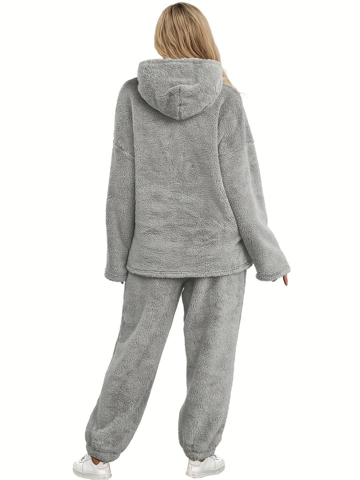 Meleg Coral Fleece Női Loungewear Szett – Fenna