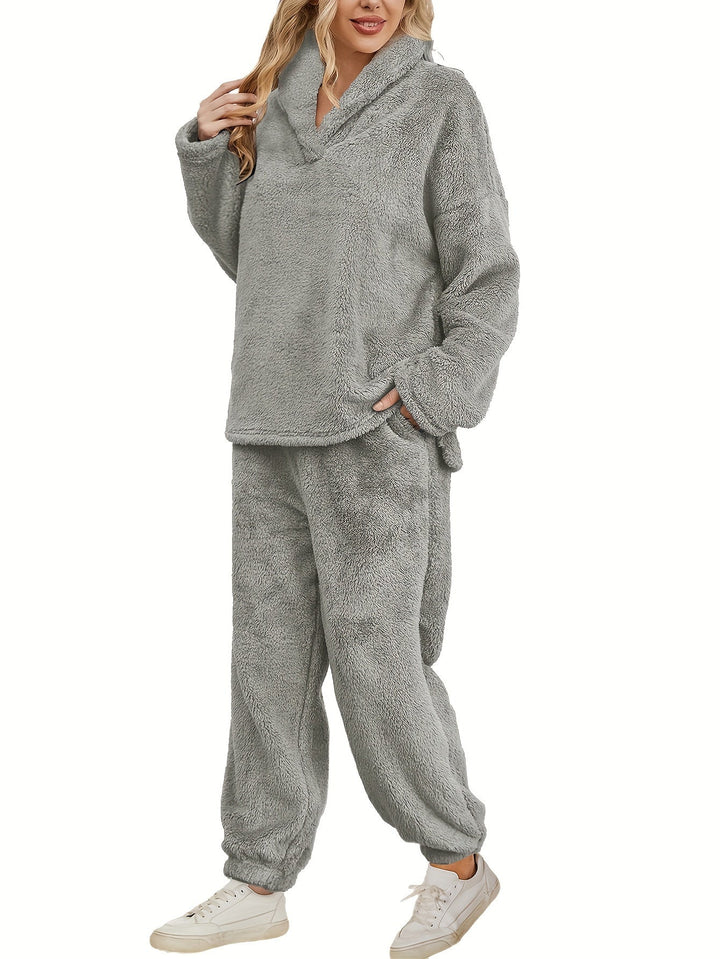 Meleg Coral Fleece Női Loungewear Szett – Fenna