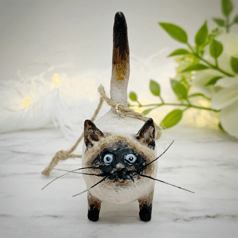 Egyedi Kézműves Macska Karácsonyi Díszek - Purrfect Holiday Hangers