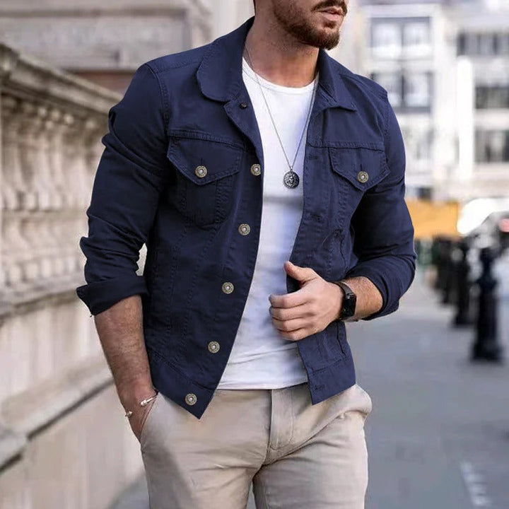 Férfi farmerszövet kabát slim-fit szabással – Milan