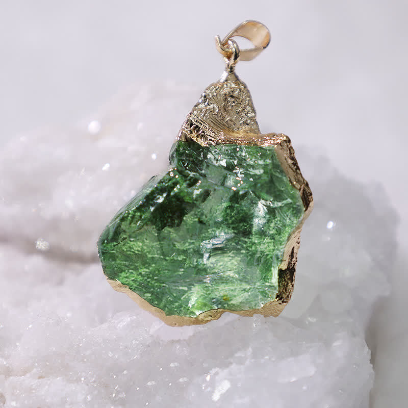 Kellemes természetes moldáviai moldavit nyaklánc - Lyra