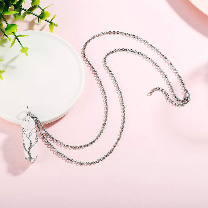 Elegáns Kristály Életfa Drágakő Nyaklánc - Elara