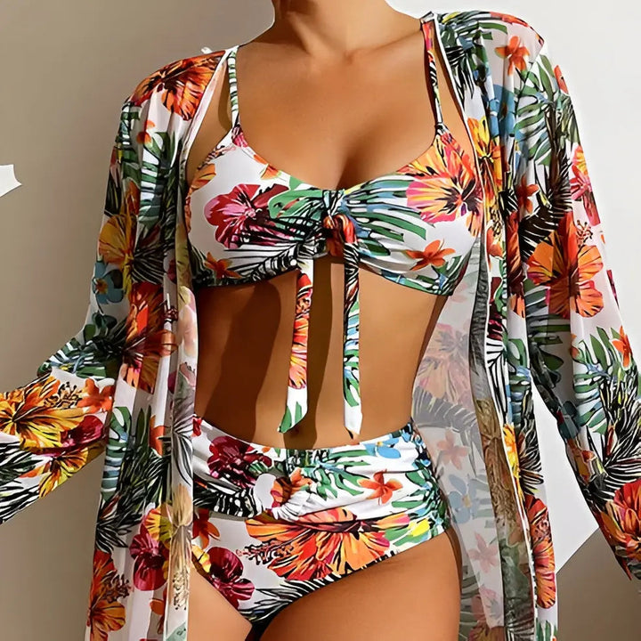 Háromrészes bikini szett magas derekú fazonnal – Yara
